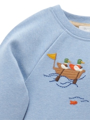 Purebaby Blue River Print Long Sleeve 100% Cotton T-Shirt - Image 2 of 4