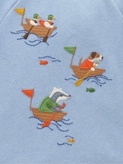 Purebaby Blue River Print Long Sleeve 100% Cotton T-Shirt - Image 3 of 4