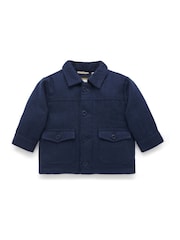 Purebaby Blue Wool Blend Sherpa Jacket - Image 1 of 5