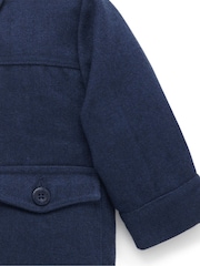 Purebaby Blue Wool Blend Sherpa Jacket - Image 2 of 5