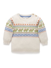 Purebaby Cream Little Turtle Print Jumper - Image 1 of 4