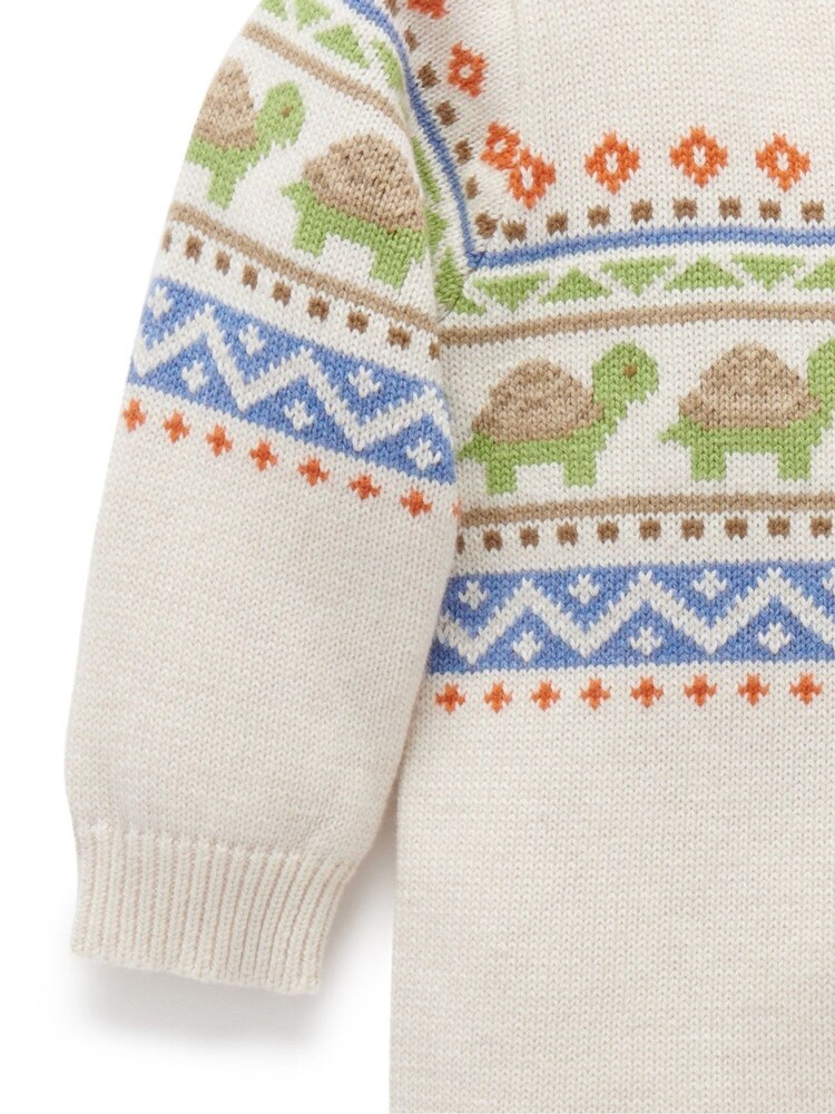 Purebaby Cream Little Turtle Print Jumper - Image 2 of 4
