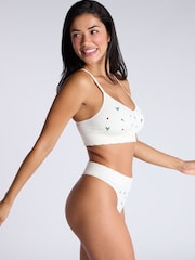 Boux Avenue Cherry Embroidered Bralette and Thong - Image 1 of 4