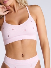 Boux Avenue Cherry Embroidered Bralette and Thong - Image 5 of 5