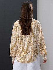 Ecru Long Sleeve V-Neck Jersey Blouse - Image 2 of 4