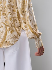 Ecru Long Sleeve V-Neck Jersey Blouse - Image 4 of 4