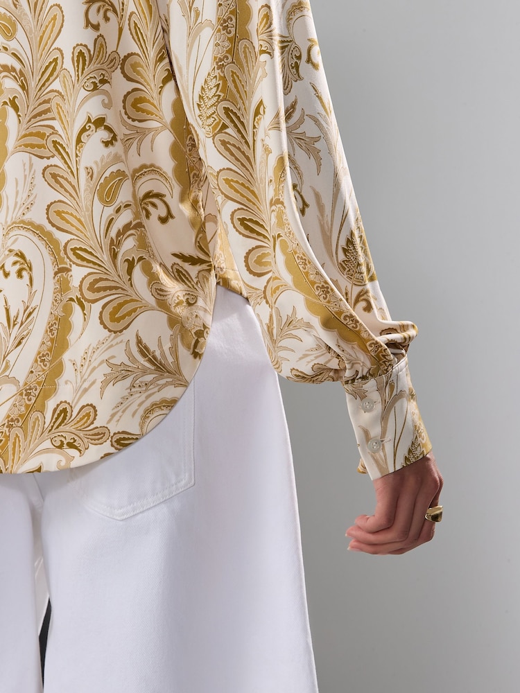 Ecru Long Sleeve V-Neck Jersey Blouse - Image 4 of 4