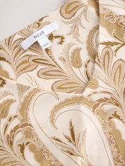 écru - Chemisier manches longues en jersey à col V - Image 5 de 6