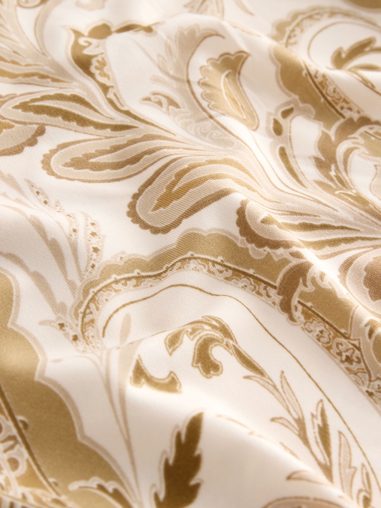 écru - Chemisier manches longues en jersey à col V - Image 6 de 6