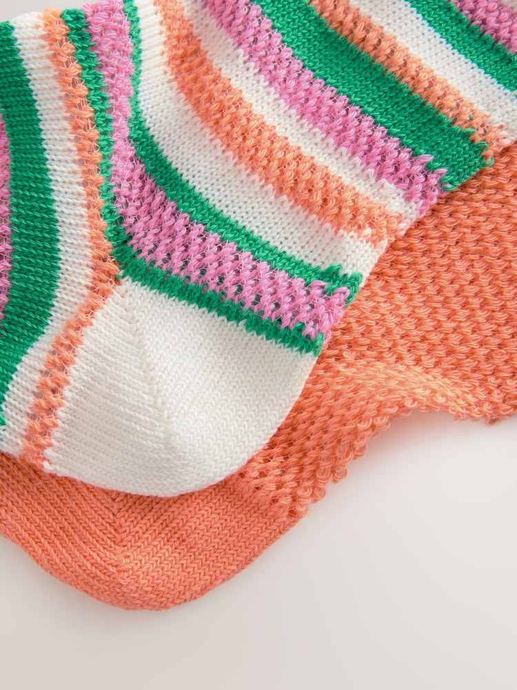 Orange/Stripe - Crochet Ankle Socks 2 Pack - Imagen 5 de 5