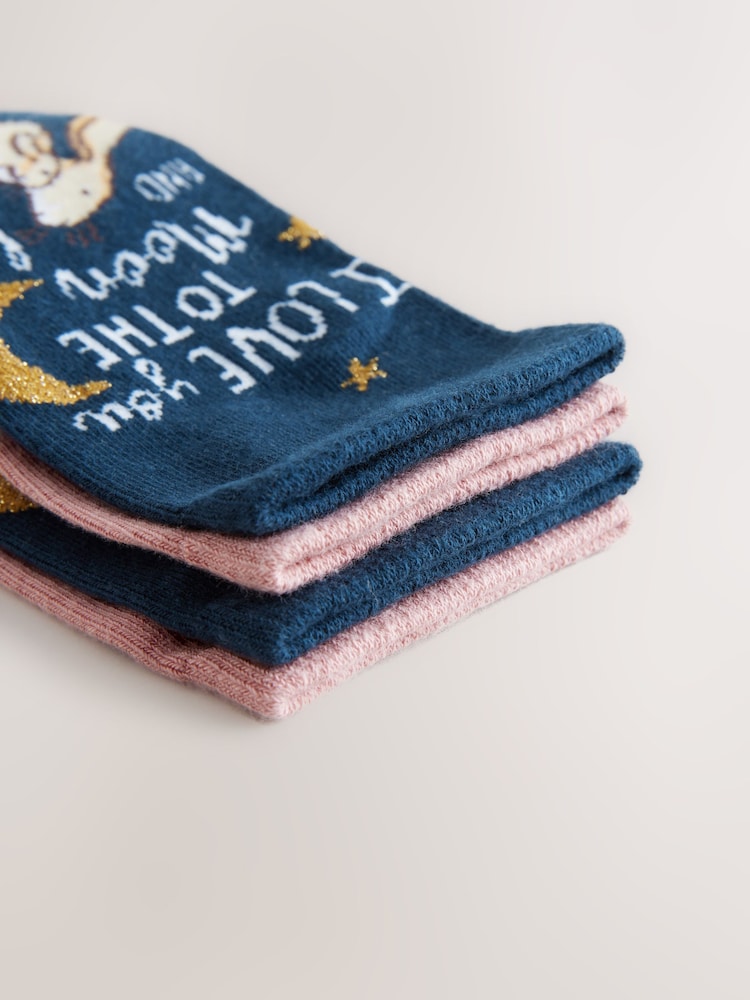 Pink/Blue Guess How Much I Love You License Socks 2 Pack - Image 4 of 5