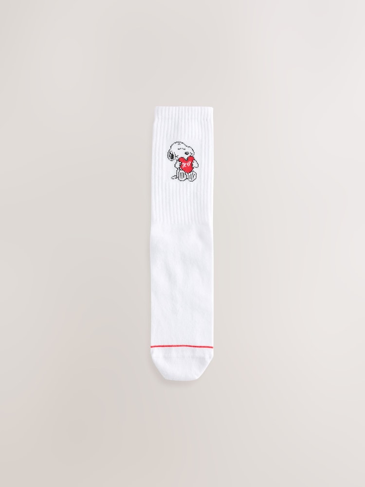 Snoopy Ribbed Sport Ankle Socks 3 Pack With Arch Support - Image 2 of 6