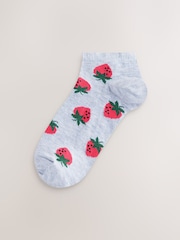 Pink/Grey Strawberry Trainer Socks 4 Pack - Image 3 of 7