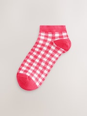 Pink/Grey Strawberry Trainer Socks 4 Pack - Image 5 of 7