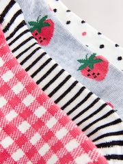 Pink/Grey Strawberry Trainer Socks 4 Pack - Image 6 of 7