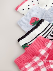 Pink/Grey Strawberry Trainer Socks 4 Pack - Image 7 of 7