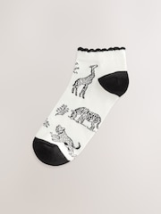 Black & White Safari Trainer Socks 4 Pack - Image 5 of 7