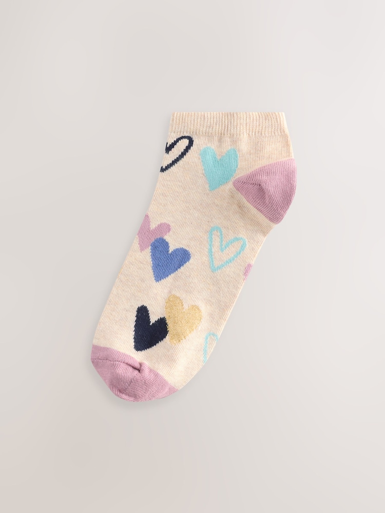 Blue/Oatmeal Hearts - 5 paar sneakersokken - Image 4 of 8