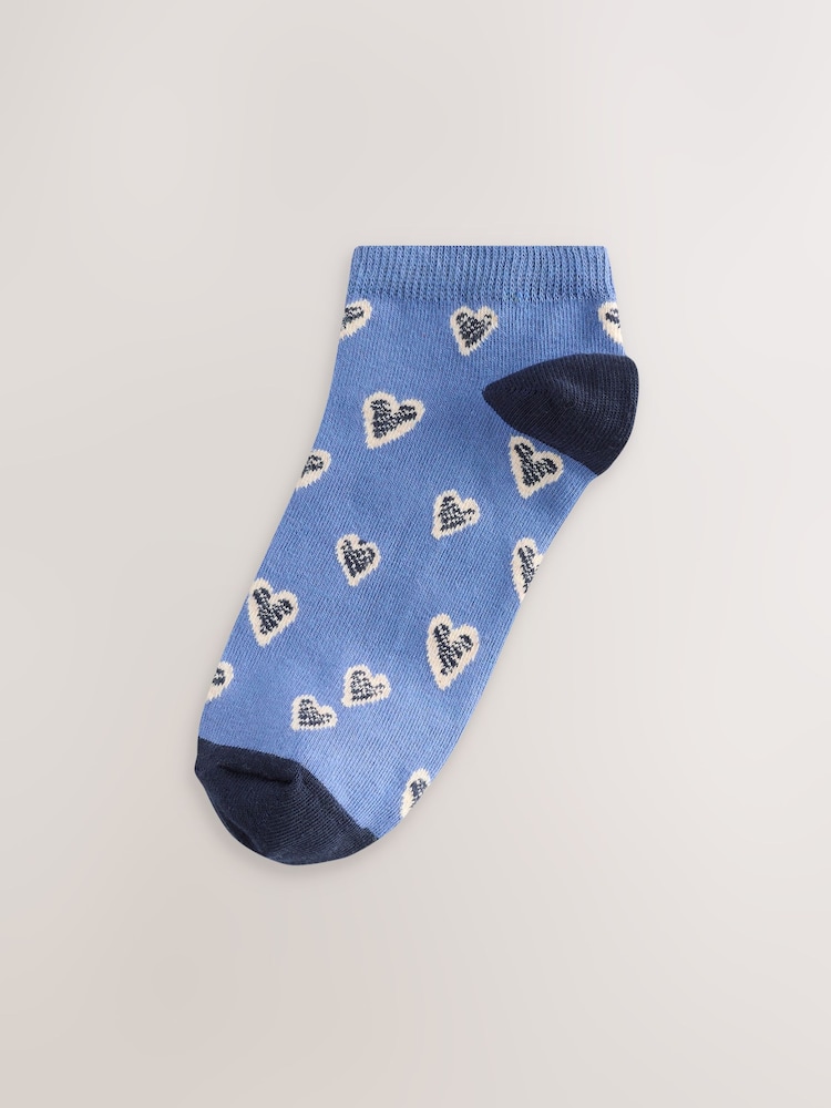 Blue/Oatmeal Hearts - 5 paar sneakersokken - Image 5 of 8