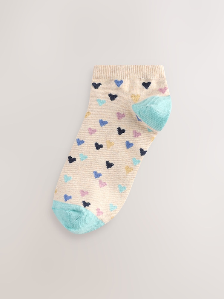 Blue/Oatmeal Hearts - 5 paar sneakersokken - Image 6 of 8