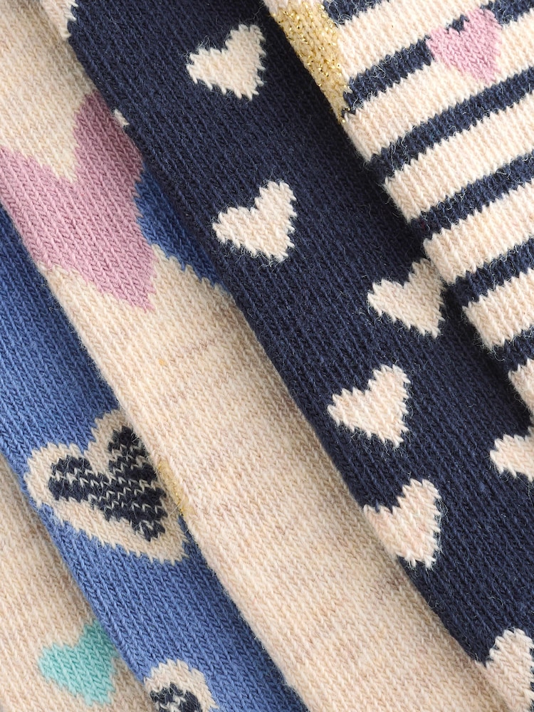 Blue/Oatmeal Hearts - 5 paar sneakersokken - Image 7 of 8