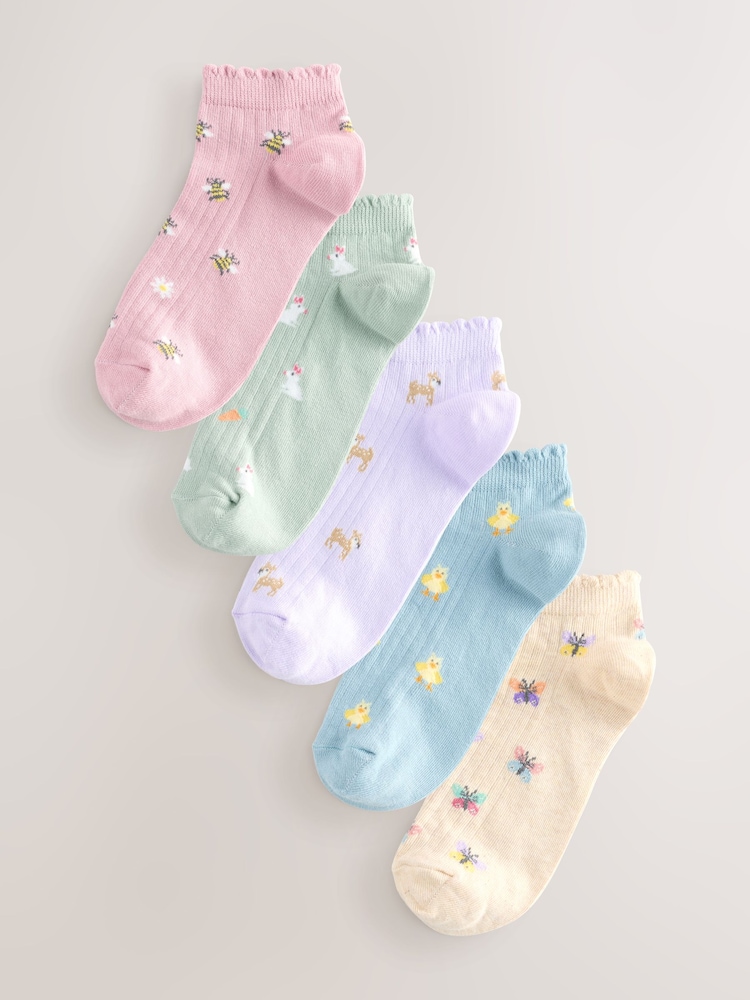 Spring Animals Trainer Socks 5 Pack - Image 1 of 8