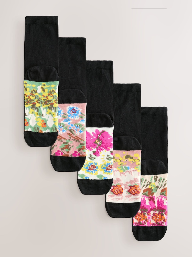 Floral bonito - Pack de 5 pares de calcetines tobilleros con detalle en la planta - Imagen 1 de 8 Floral bonito - Pack de 5 pares de calcetines tobilleros con detalle en la planta - Imagen 1 de 8