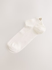 Ecru/Hearts Embroidered Motif Trainers Socks 4 Pack - Image 3 of 7