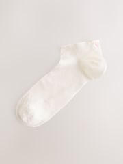 Ecru/Hearts Embroidered Motif Trainers Socks 4 Pack - Image 4 of 7