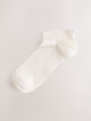 Ecru/Hearts Embroidered Motif Trainers Socks 4 Pack - Image 5 of 7