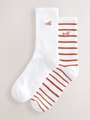 self. Gerippte, gepolsterte Sportsocken im 2er-Pack mit Fußgewölbestütze - Bild 1 von 3