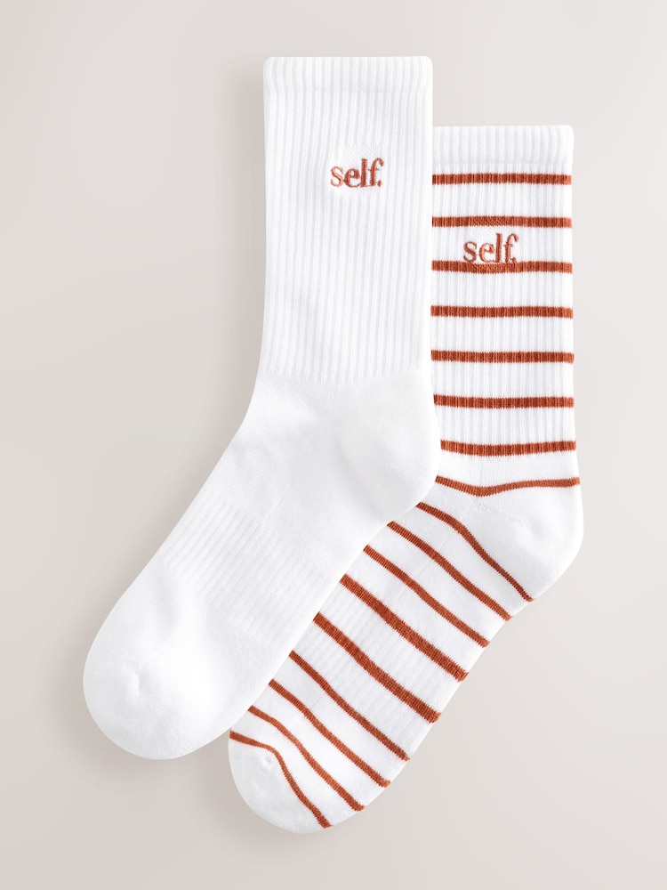 self. Gerippte, gepolsterte Sportsocken im 2er-Pack mit Fußgewölbestütze - Bild 1 von 3