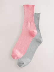 Pink / Blue Ankle Socks 2 Pack - Image 1 of 5