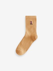 Ochre Yellow Western Ankle Socks 4 Pack - Image 4 of 7