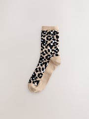 Black Leopard Slogan - Ankle Socks 4 Pack - Image 2 of 7