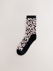 Black Leopard Slogan - Ankle Socks 4 Pack - Image 5 of 7