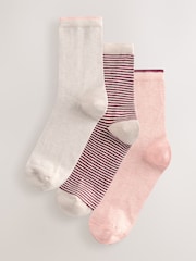 Rayas rosas - Ankle Socks 3 Pack Containing Wool - Imagen 1 de 6