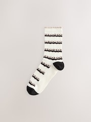 Black/White Safari Ankle Sock 4 Pack - Image 2 of 7