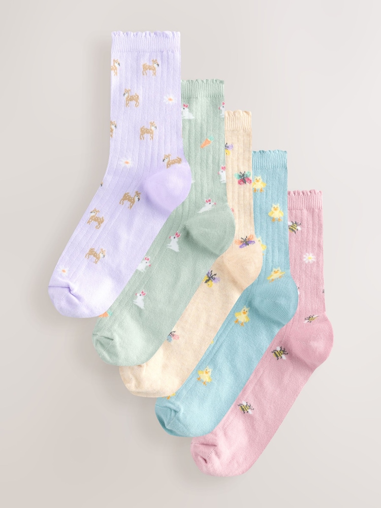 Animaux de printemps - Paquet de chaussettes de cheville 5 - Image 1 of 8