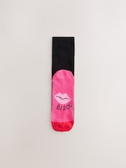 Bisou Slogan Footbed Ankle Socks 4 Pack - Image 2 of 6