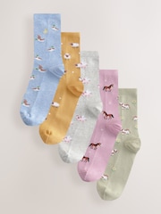 Farmyard Conversational Ankle Socks 5 Pack - Image 1 of 8