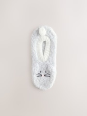 Pale Grey Bunny Footsie Slippers - Image 1 of 4