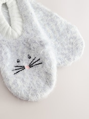 Pale Grey Bunny Footsie Slippers - Image 3 of 4