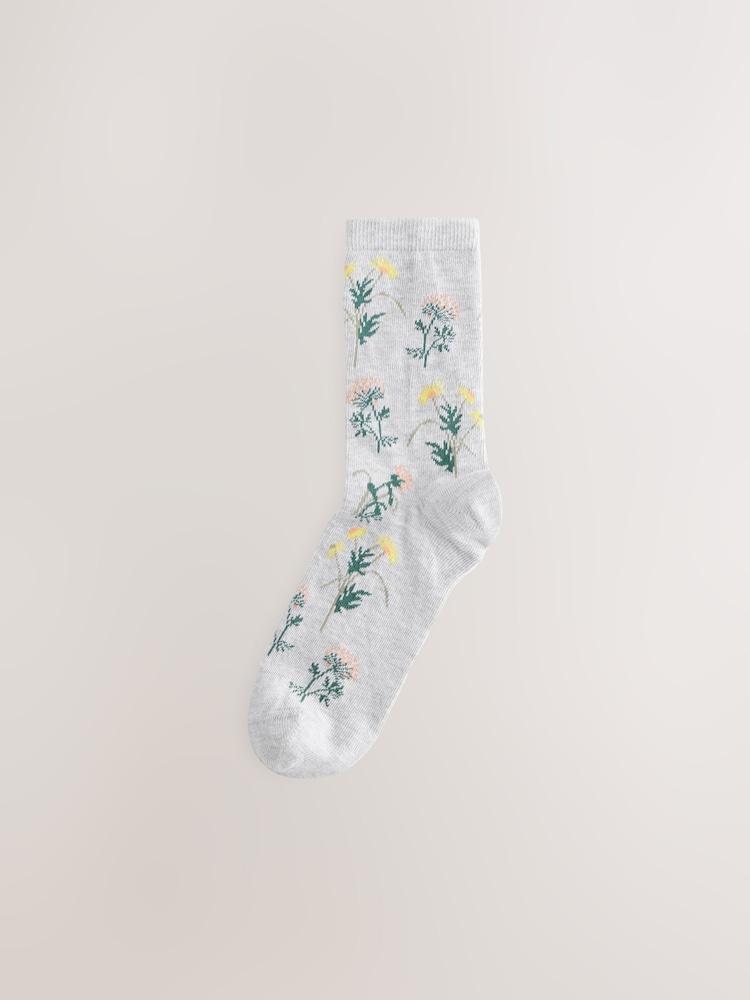 Vert/jaune floral - Paquet de chaussettes de cheville 4 - Image 2 de 7