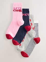 Estampado de pimientos - Pack de 4 pares de calcetines tobilleros - Imagen 1 de 7