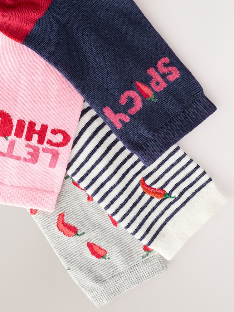 Estampado de pimientos - Pack de 4 pares de calcetines tobilleros - Imagen 7 de 7