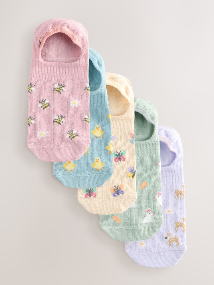 Spring Animals Invisible Socks 5 Pack - Image 1 of 8