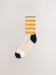 Navy/Ochre Next Active Sports Walking Ankle Socks 2 Pack - Image 2 of 5