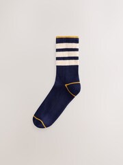 Navy/Ochre Next Active Sports Walking Ankle Socks 2 Pack - Image 3 of 5
