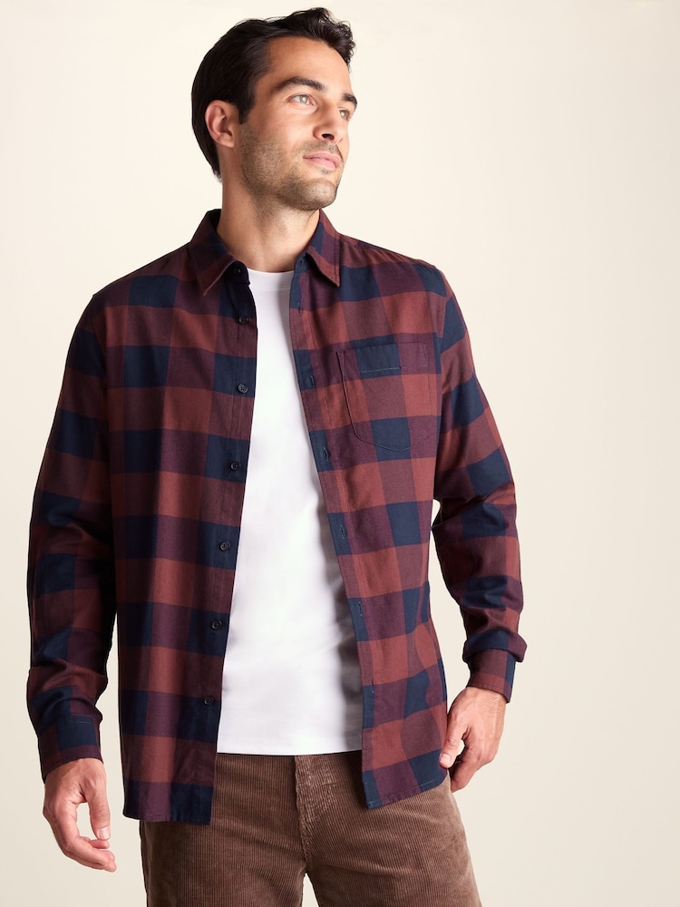 Tog 24 Blue Marcel Brushed Flannel Check Shirt - Image 1 of 7 Tog 24 Blue Marcel Brushed Flannel Check Shirt - Image 1 of 7